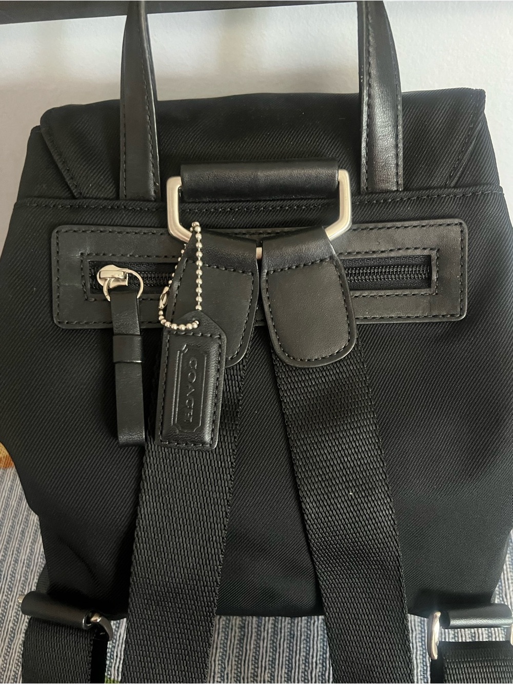 Coach Vintage Mercer Twill Nylon Backpack Black Y2K - Picture 3 of 6